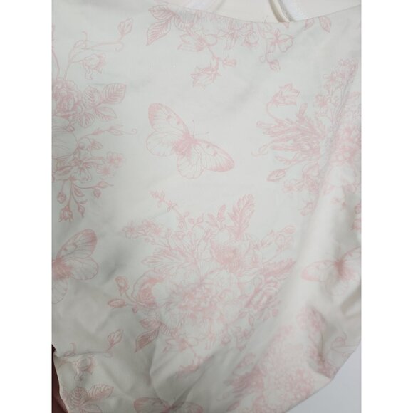 Note To Self You Are My First Love Women's Sz. XS/S Ivory & Pink Floral Swimsuit - Picture 6 of 6